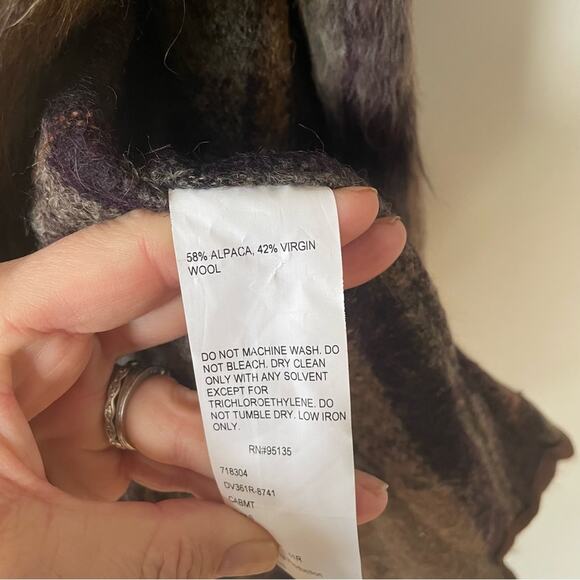 Lafayette 148 New York Tai Pavillion Brushed Plaid Alpaca Longline Vest S - Picture 12 of 12